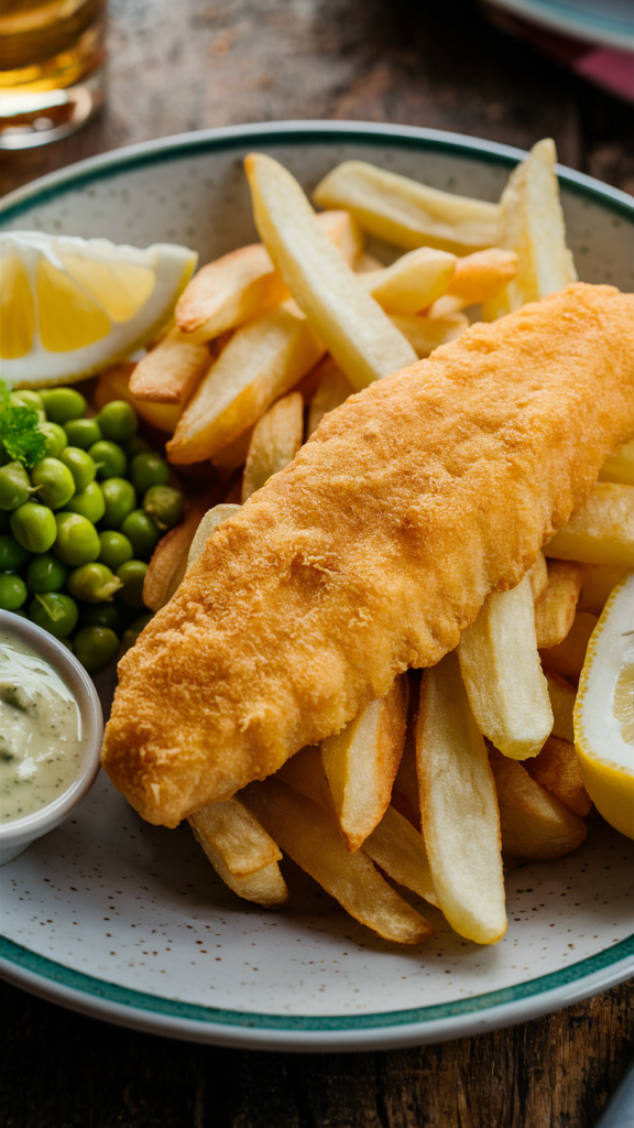 Fun Facts About the United Kingdom🇬🇧 2 English fish and chips on a plate