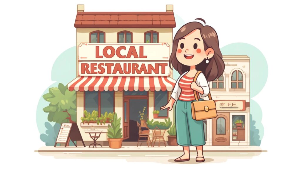 woman finding a local restaurant